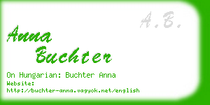 anna buchter business card
